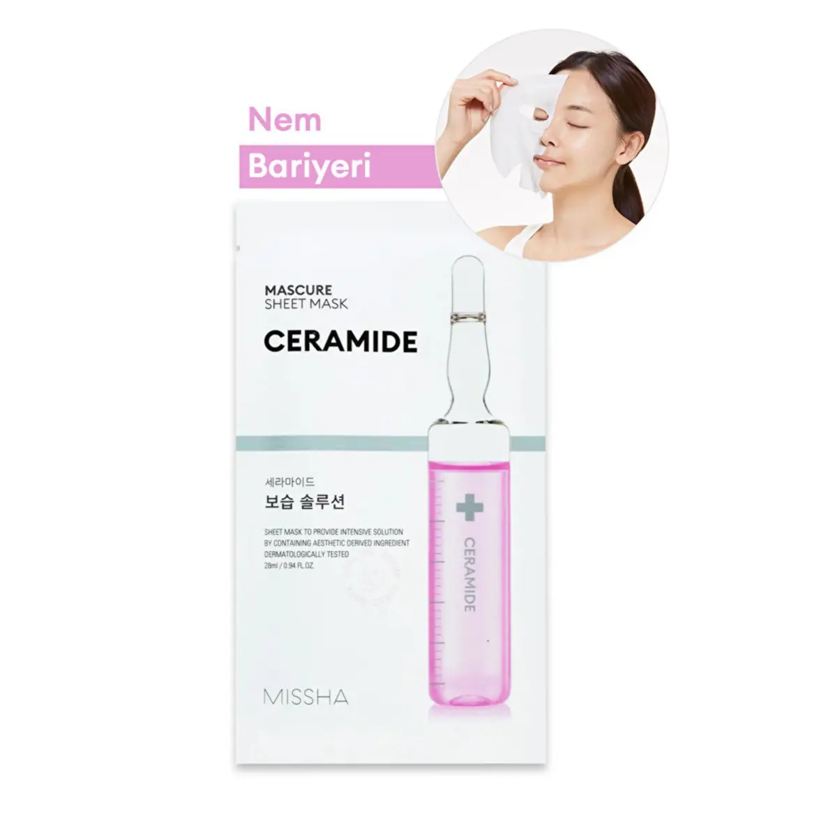Missha Ceramide İçerikli Besleyici Yaprak Maske Mascure Moisture Barrier Solution Sheet Mask (Ceramide)