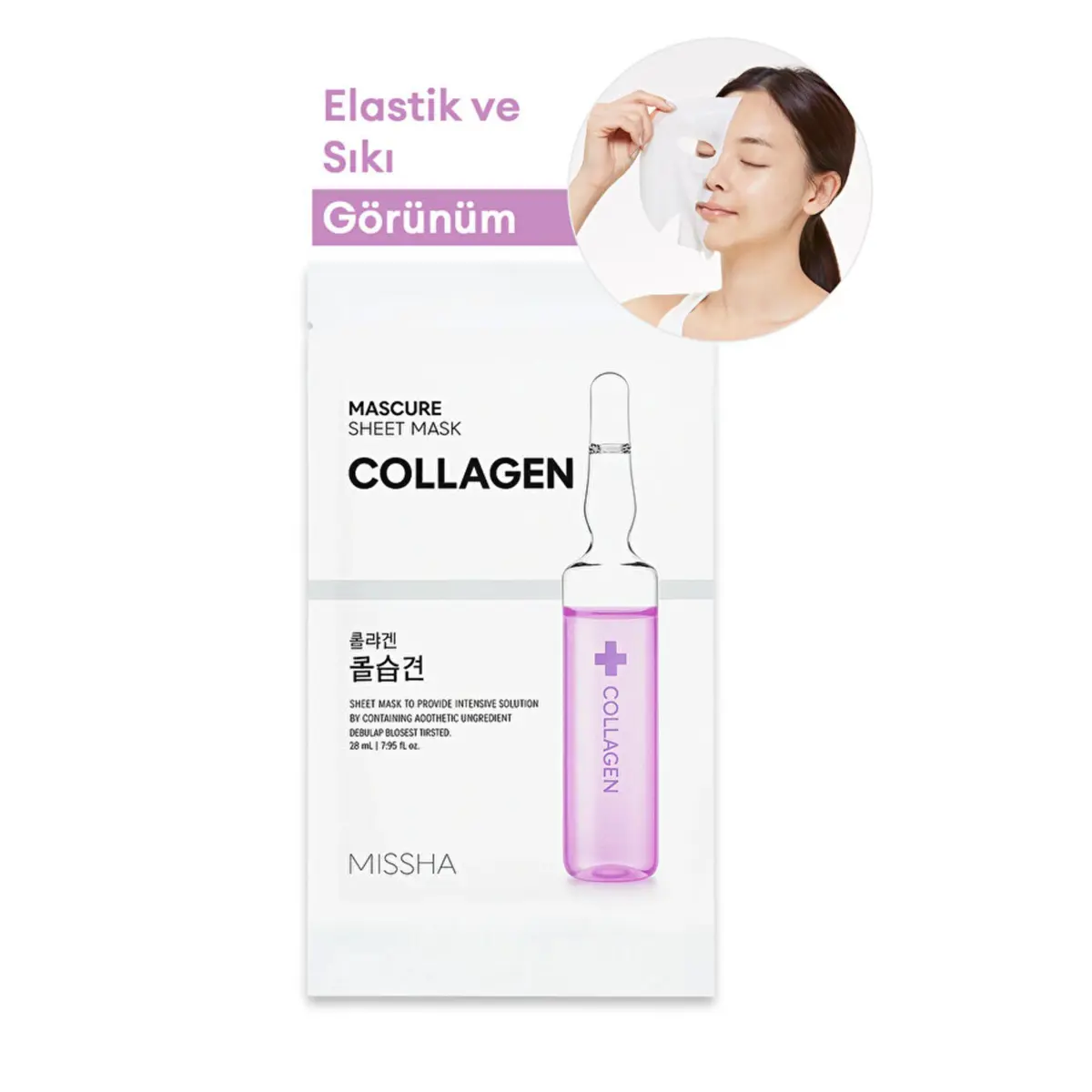 Missha Kolajen İçerikli Elastik Görünüm Sunan Maske MISSHA Mascure Elasticity Solution Sheet Mask Collagen